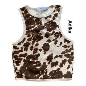 Adika Cowprint Racer Back top